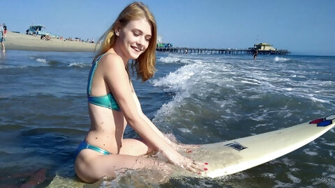 Tiny Young Blonde Petite Teen Fucked by Surf Instructor